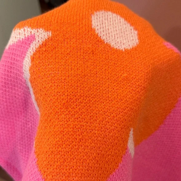 Women's Pink Floral Crewneck Sweater - Casual Oversized Knit - Picture 7 of 11